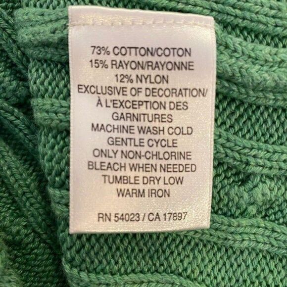 Old Navy Size Medium Green Hooded cable knit sweater with large front pocket - Picture 9 of 10